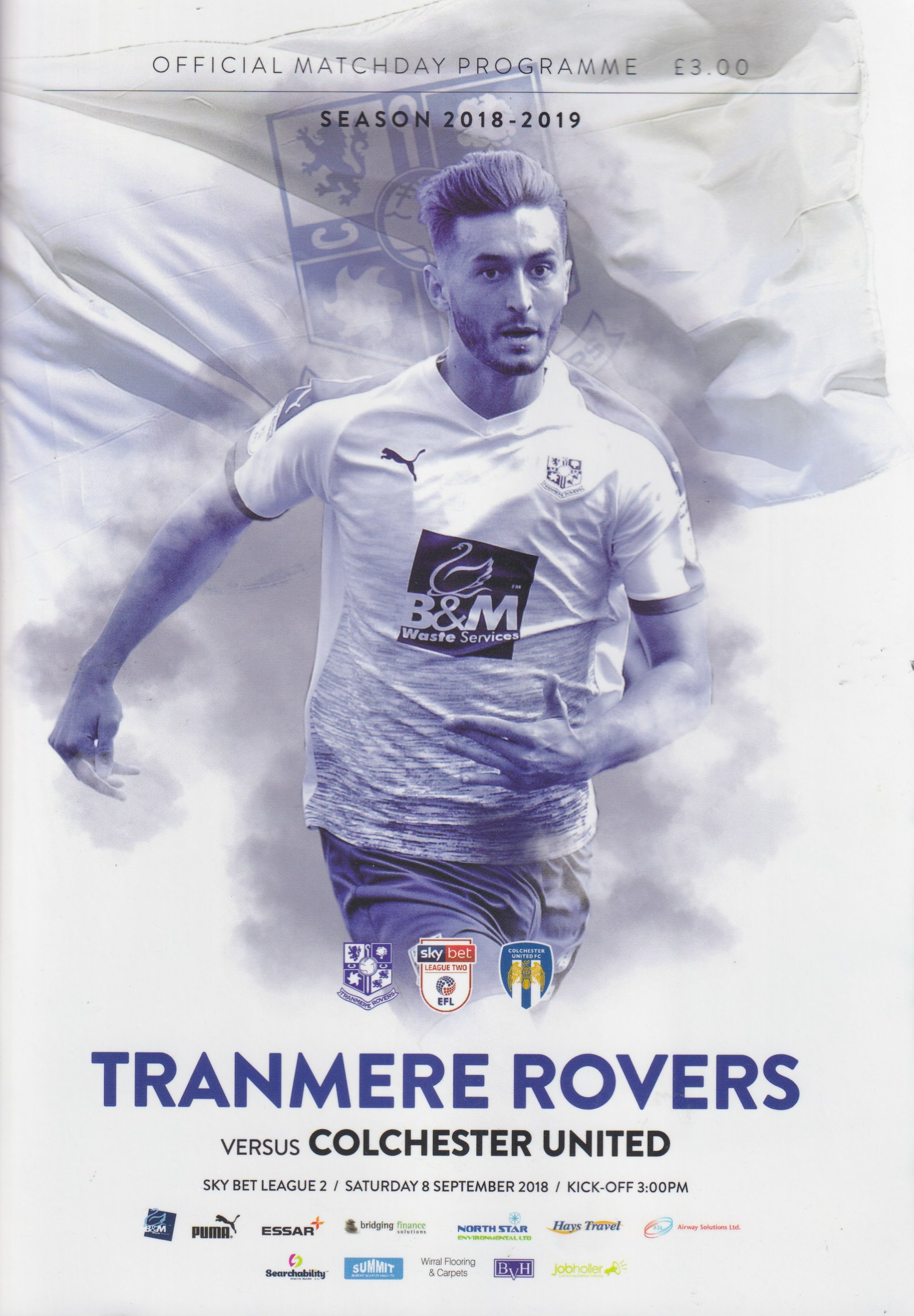 Tranmere Rovers v Colchester United match programme